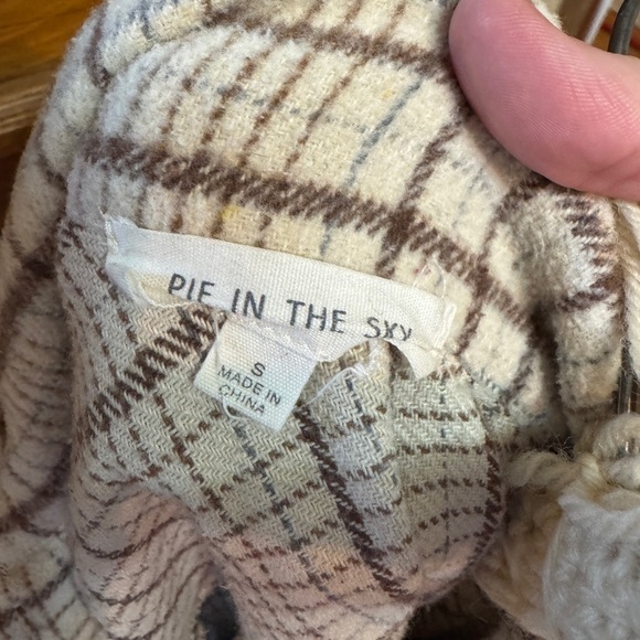 Plaid Button Down Shirt - Cream and Brown - Picture 4 of 4